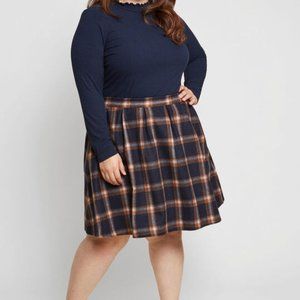 Modcloth Plaid Wool Skirt